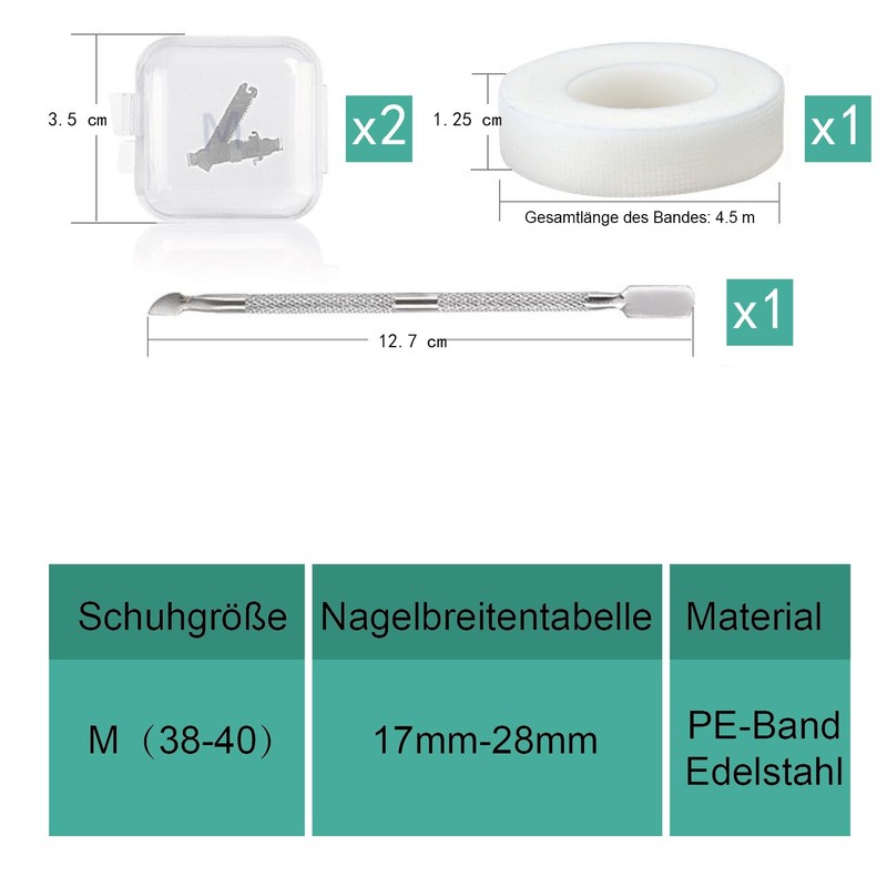 Esshogo 1 Set Ingrown Toenail Tools, Nail Correction Buckle, Patch