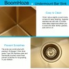 BoomHoze Gold Bar Sink, 13 x 15 Inch Undermount Kitchen