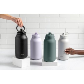 Ello Hydra 64oz Stainless Steel Water Jug with Locking Leak Proof Lid | Reusable Half Gallon Vacuum Insulated Metal Bottle with Silicone Straw, Keeps Drinks Cold All Day, Gift Ready, Olive Tree
