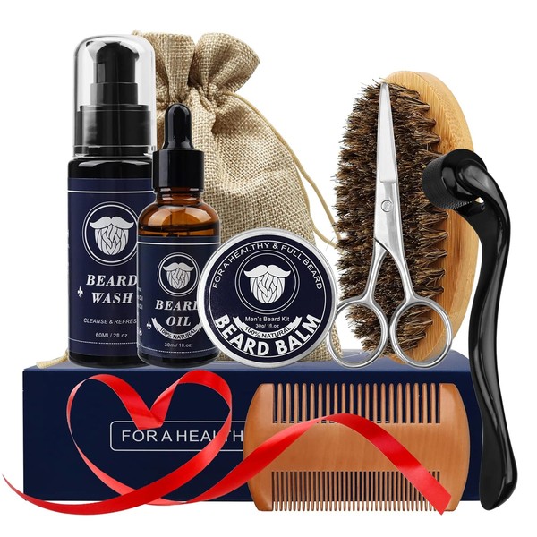 Kit Barba Cuidado Barba Hombre, Con Aceite Barba, Cepillo Barba,