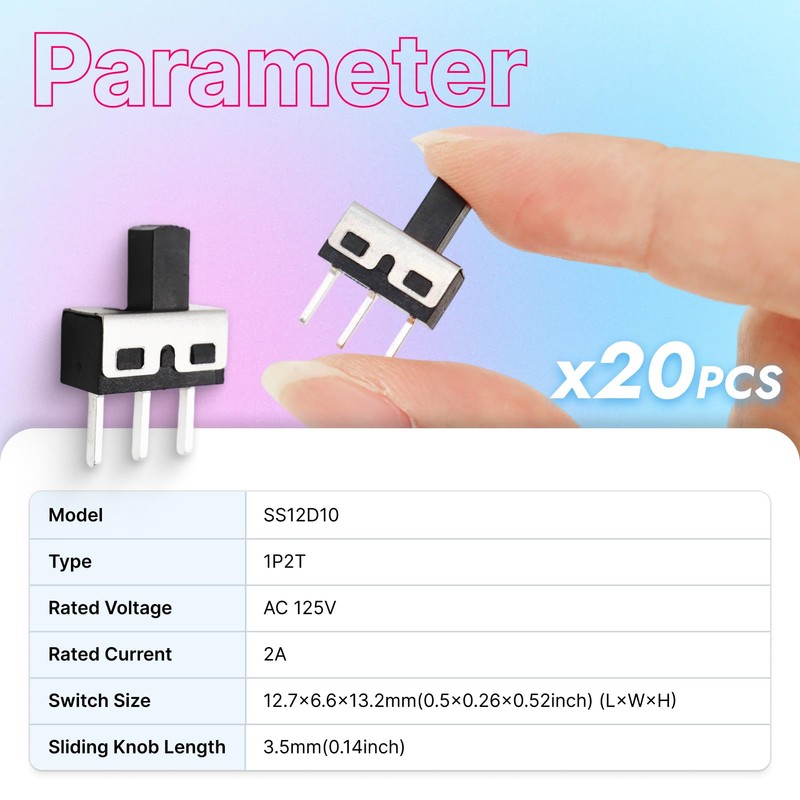 Pack of 40 Switch, Includes 20 Mini Vertical and 20