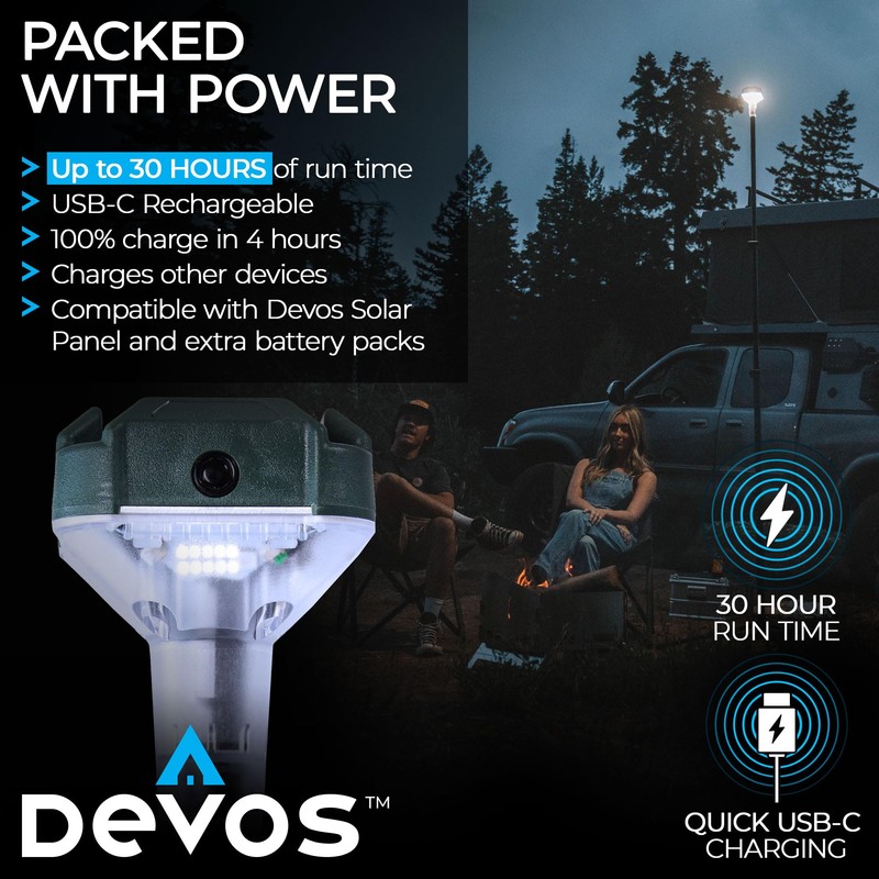 Devos Outdoor LightRanger 800 Lumen Lantern - Rechargeable Telescoping LED