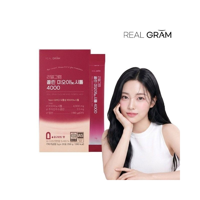 Realgram [리얼그램] 콜린미오이노시톨 4000 5g x 30포(150g) 1박스 미오이노시톨 1개