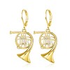 TALYKONG Gold Plated French Horn Earrings for Women Dangle