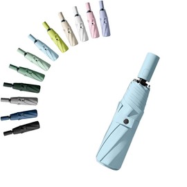 Travel Folding Umbrella Coating Layer Fabric Blocking/Portable Golf/Car Compact Umbrella/Lightweight Small Backpack/Rain Sun Automatic Open/Close Anti UPF 50 UV Protection 99.9% /Men Women Kids