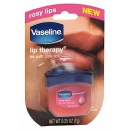 Vaseline Lip Balm Therapy Rosy Lips Relieves Dry Dull and Cracked Lips 0.25 Oz