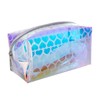 SuoSycorax Rainbow Holographic Heart Pattern Makeup Bag TPU Clear Cosmetic