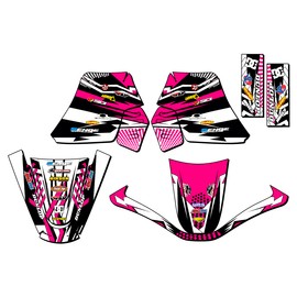 Senge Graphics Inc 1990-2025 PW 50 MAYHEM Pink Senge Graphics Kit Compatible with Yamaha - Base Kit, 10/10