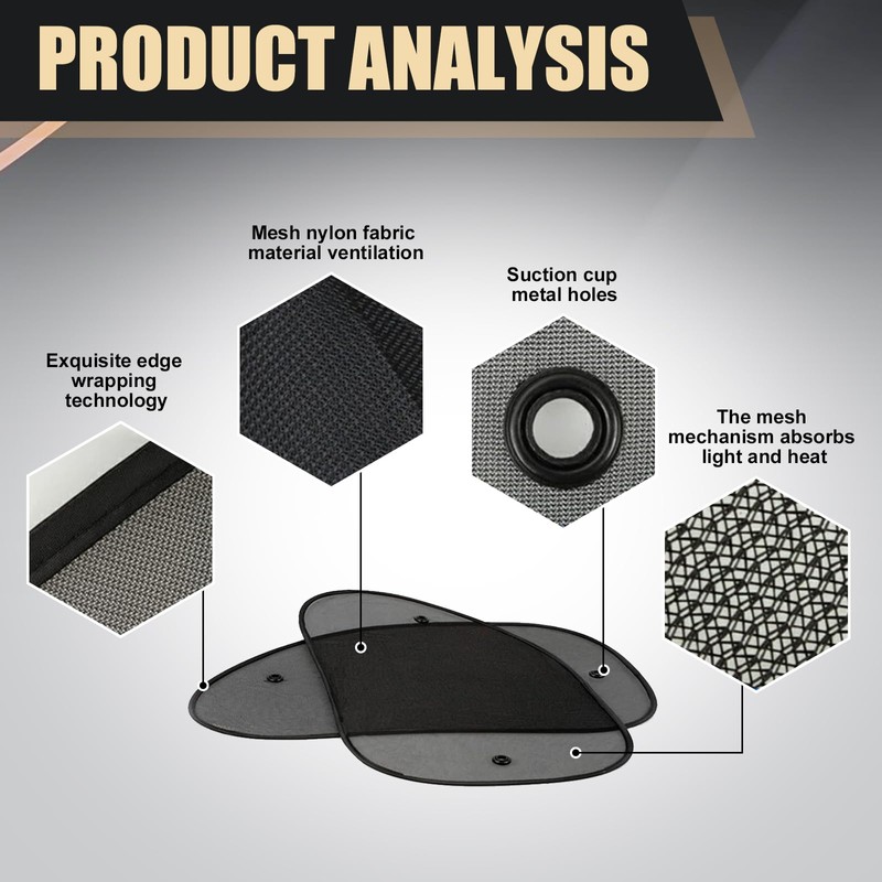 dawfall 2 Pack Universal Car Window Shade, Side Window Sun,