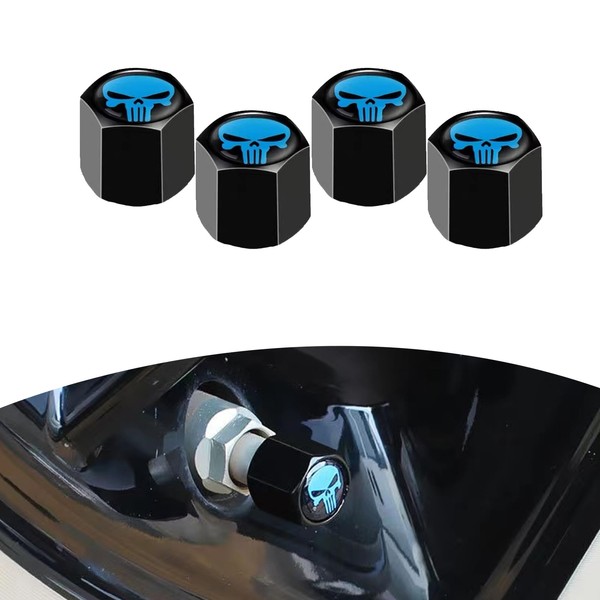 ijuicy 4 PCS Skull Tire Valve Stem Caps for Car,