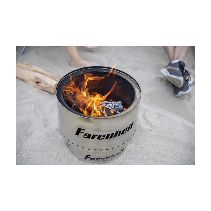 Fahrenheit Small 13.5 Inch Stainless Steel Fire Pit for Outside