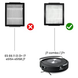MIRTUX Set of 3 Filters Compatible with Roomba J7+ Combo, J7 Combo Filter Replacement Kit with Three Filter Replacement Accessories