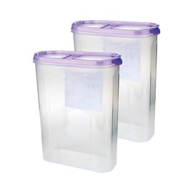 Bestlivings Storage Jars with Lid, 2.8 Litres (Pack of 2, Purple), Airtight Container, BPA-Free, Storage Container Set, Food Storage Containers, Hinged Lid