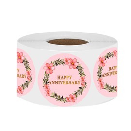 2 Inch Anniversary Party Favor Stickers,Happy Anniversary Labels for Wedding & Birthday Decorations,500 Pcs Per Pack