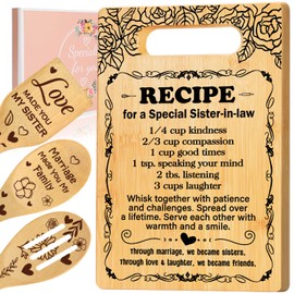 Sister in Law Birthday Gifts, Best Sister in Law Gifts from Sister, Cutting Board Set Gift for Sister-in-Law, Sister-in-Law Gifts for Mother's Day Wedding Christmas