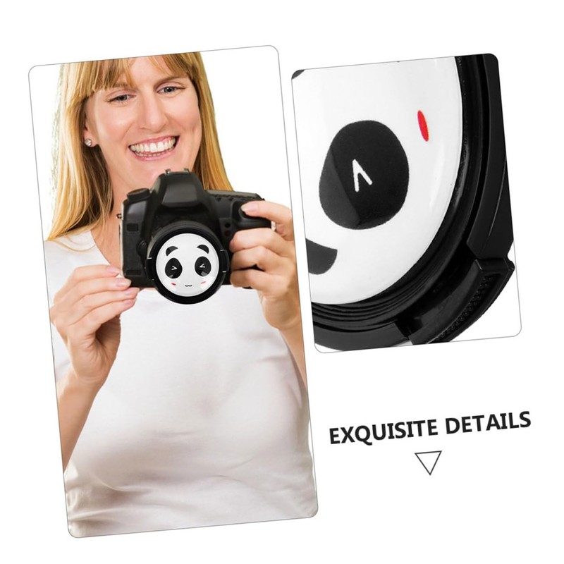 LALAFINA 2pcs Center Pinch Lens Cap Cover with Adorable Panda