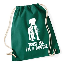 Hippowarehouse Tust me I'm a dogtor Drawstring Cotton School Gym Kid Bag Sack 37cm x 46cm, 12 litres