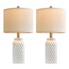 USumkky 20.5" White Modern Ceramic Bedside Lamp Set of 2
