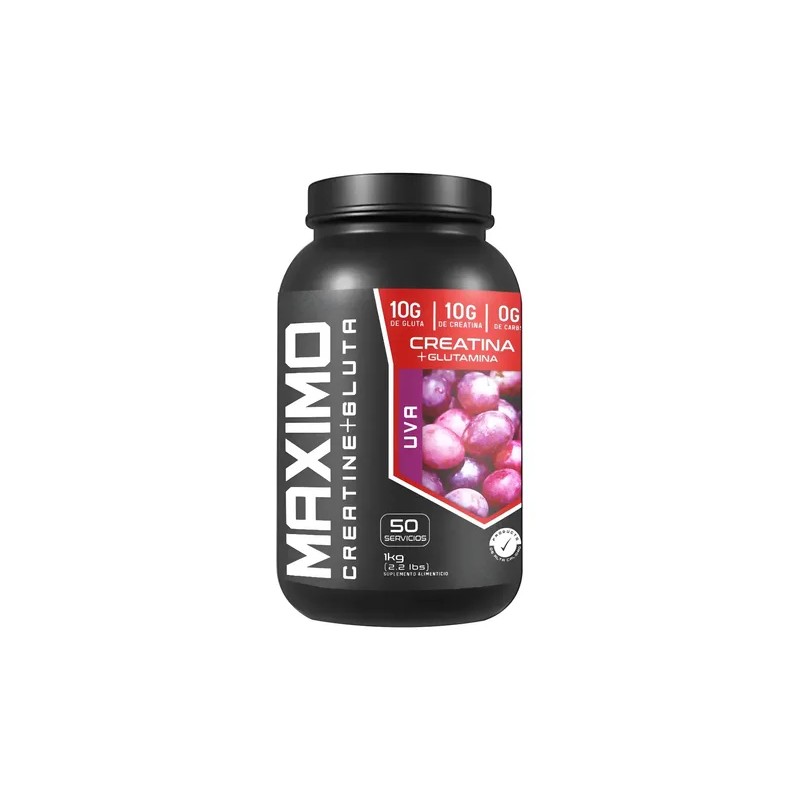 Creatina y Glutamina en Polvo Máximo con Sabor Uva para