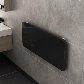 Wall Mounted Folding Table,floating desk for wall,folding wall desks for small spaces,hanging desk for Home Office Computer Workstation,Study Work Bench, Kitchen Dining (black, 35.4"×19.6"(90×50cm))