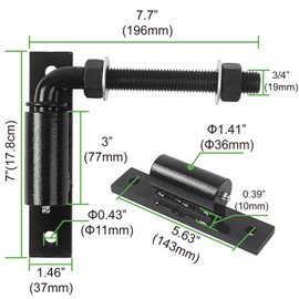 Gudwells Industrial Heavy Duty Bolt on 3/4" J Bolt Gate Hinge for Large Heavy Driveway Gates Up to 1100 Pounds, No Welding Lubricated Ball Bearing Hinge 2 Packs