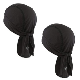 Forros para casco de enfriamiento, Do Rag Skull Caps para hombre, envolturas para cabeza de enfriamiento, forro de sombrero duro, bandana pirata de motocicleta, 2 negro, One Size