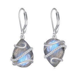 HOPEEZZ Labradorite Earrings for Women Sterling Silver Teardrop Dangle Earrings Labradorite Jewelry Gift for Women (labradorite)