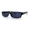 SA106 Mens Hippie Color Lens Narrow Rectangular Black Frame Sunglasses,