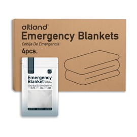 Altland 4 Pack of Emergency Blankets - Individually Packaged Silver Mylar Blankets