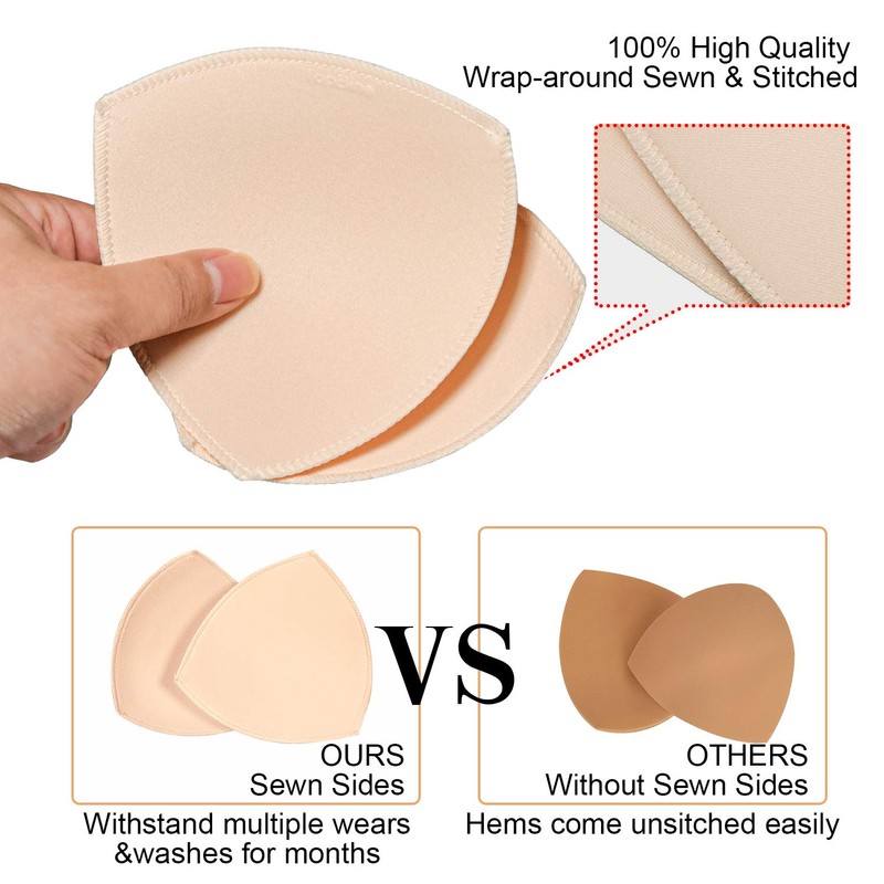 TopBine Bra Pads Inserts (3 Pairs D/E 3 Color, D/E)