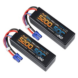 PowerHobby 3S 11.1V 5200mAh 50C Lipo Battery Hardcase 2 Pack w EC5 Plug 3-Cell (2) Fits Vaterra ECX ProBoat Losi