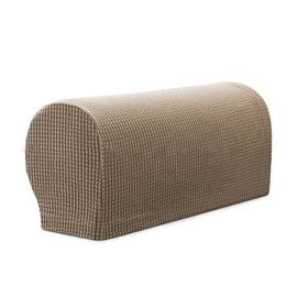 Set of 4 Armchair Covers,Sofa Arm Covers,Arm Chair Covers for Arms, Stretch Spandex Polyester Non Slip Armrest Covers for Chairs Furniture Protector Armchairs Sofa Couches Recliner (Sandy)