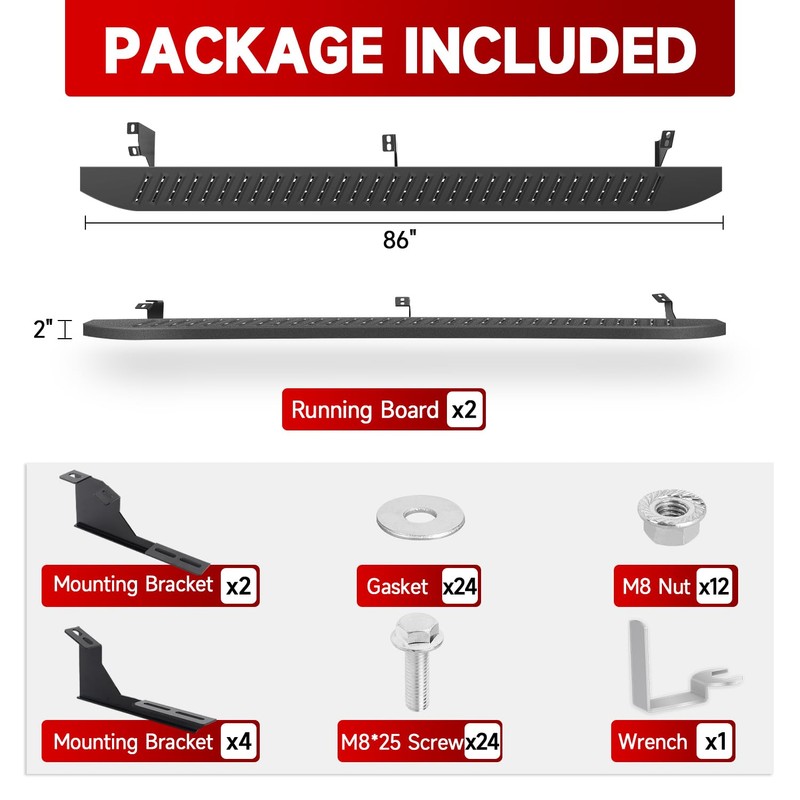 ROADGIVE Running Boards Side Steps Compatible with 2005-2023 Tacoma Crew