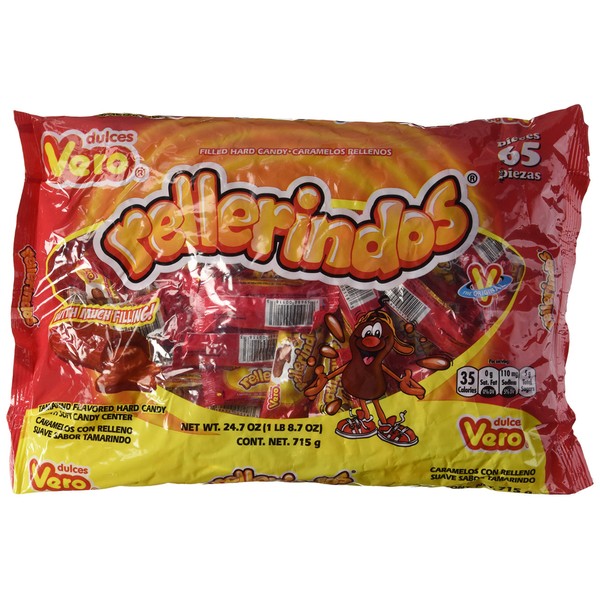 Pinatas Vero Mexican Tamarindo Candy Rellerindos - 65 Count