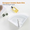HOROW Corner Bathroom Sink, 18"x 13" White Porcelain Wall Mount