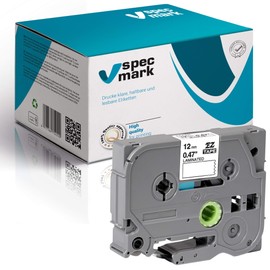 specmark TZe-231 Label Tape 12 mm x 8 m Black on White Tape Compatible with All Printers Brother PT P-touch AZe-231 EZe-231 TZ-231 TZ2-231