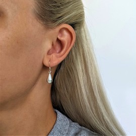 81stgeneration Small Teardrop 925 Sterling Silver Earrings for Women - Polished Simple Dangle Earrings - Boho Earrings with Earring Hooks- Hypoallergenic Earrings for Teen Girls