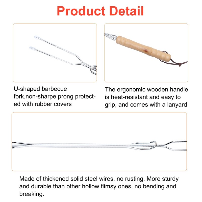 HENGI 6 Pack Marshmallow Sticks for Fire Pit, 30" Extendable
