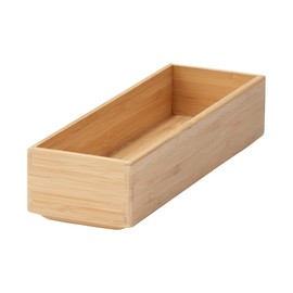 Mujin Ryohin Stackable Bamboo Storage Box, Small, Storage Supplies, Width 8.5 x Depth 26 x Height 5.5 cm, 12057871