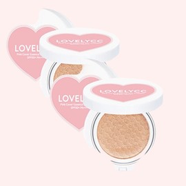 Lovely CC Pink Cover Essence Sun Cushion SPF50+ PA+++ L21, 15g, 2 pieces / 러블리씨씨 핑크 커버 에센스 선쿠션 SPF50+ PA+++ L21, 15g, 2개