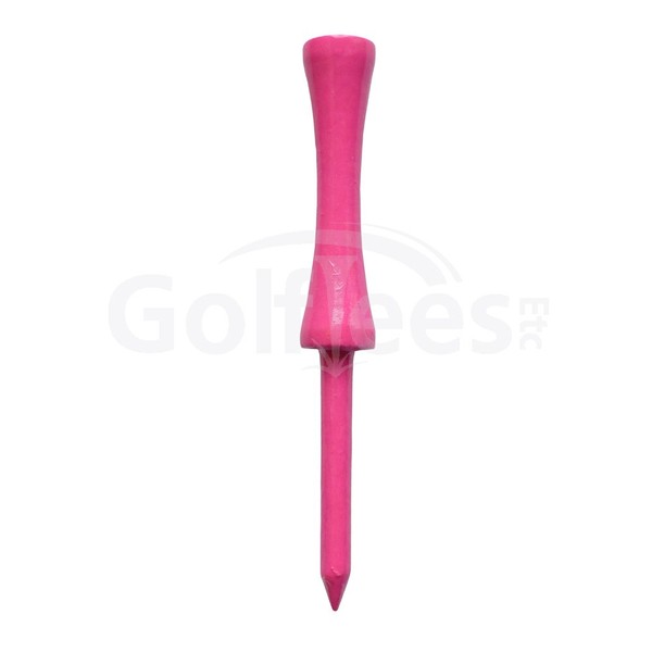 3 1/4" Inch Step Down Golf Tees | Made from Natural Hard Wood | Strong, Light Weight & Biodegradable Material | Pack of 100 - Neon Hot Pink