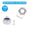 Yinpecly 150PCS M3 Locknuts M3x0.5mm Nylon Insert Hex Lock Nuts