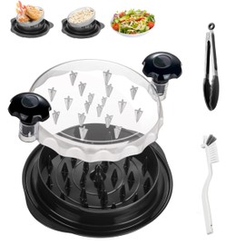 Chicken Shredder Tool Twist Large with Tong, Perfect for Shredding Chicken Breast, Beef, Ergonomic Handle, Transparent Lid, and Food Tong, Dishwasher Safe, Durable, and Easy to Clean