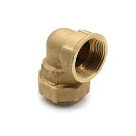 DOJA Barcelona | 90° Polyethylene Female Elbow | For Polyethylene Pipe 25mm x 3/4" | Brass Connector | Hydraulic Elbow for Compression Pipe, Rainwater, Solenoid Valve Irrigation