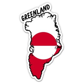 Squiddy Greenland Map with Flag - Vinyl Sticker Decal for Phone, Laptop, Water Bottle - 3"