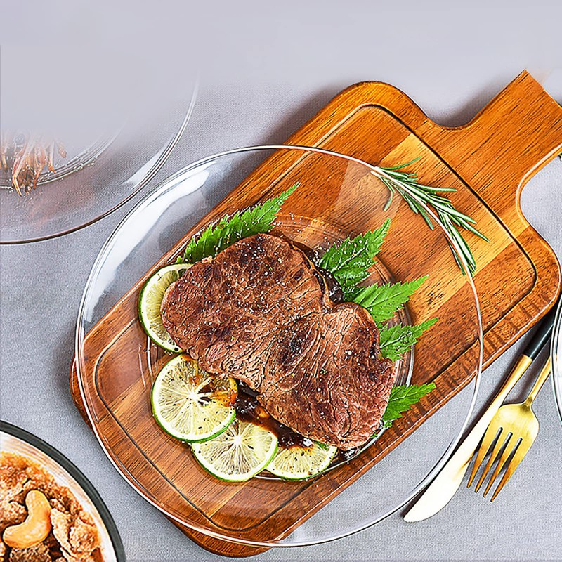 WUWEOT 8 Pack Glass Dessert Plates, 7.5" Clear Salad and