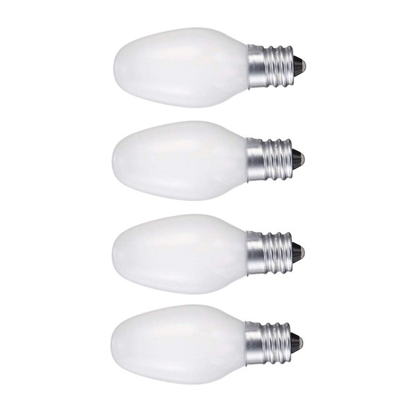 Sweet Online Deal Night Light 5-Watt C7 Candelabra Base White Bulb - 4 Pack