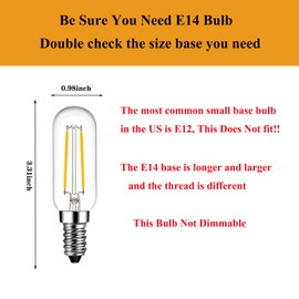 SHUWDKAR E14 Light Bulb 2700K Warm White 25 Watt Equivalent, Clear Glass Vintage LED Edison Bulb E14 European Base Non-Dimmable, 12 Pack
