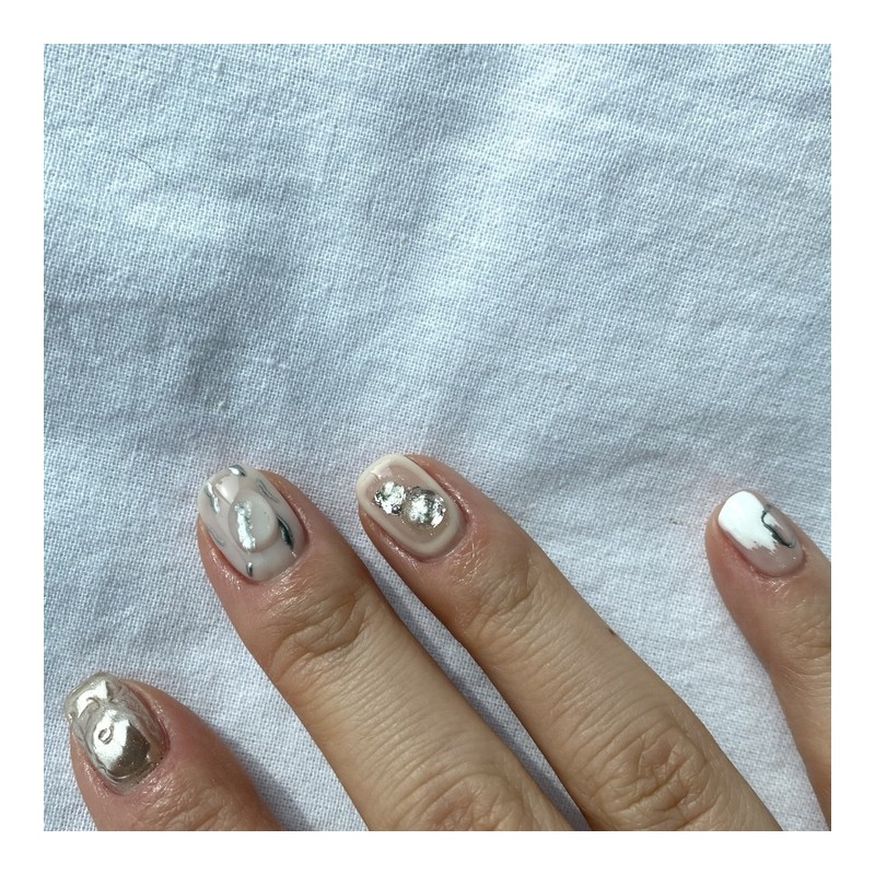 Unique Silver Nail Tips - Ballerina / 유니크 실버 네일팁