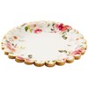 C.R. Gibson Floral Heart Gold Foil Scallop Edge Dinner Plates,